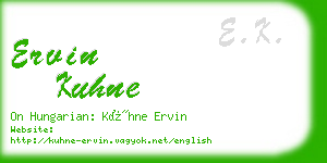 ervin kuhne business card